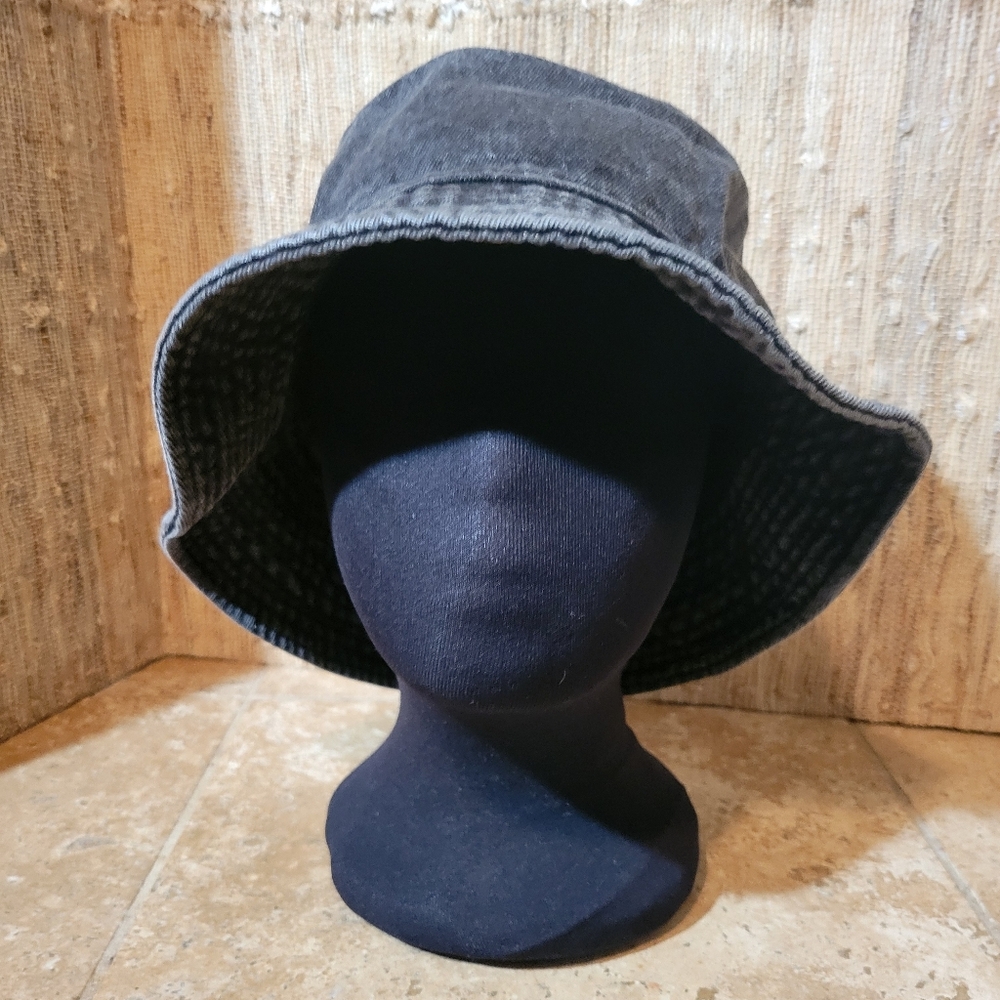 Retro Newhattan Black Denim Bucket Hat Men's XL